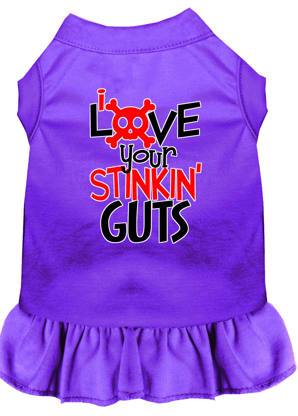 Love your Stinkin Guts Screen Print Dog Dress Purple XXXL